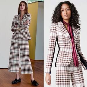 Smythe Patch Pocket Tuxedo Stripe Blazer Blush Plaid/Black 0